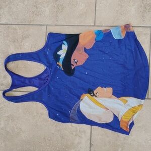 Disney | Aladdin + Jasmine Royal Blue Racerback Tank | Women's S